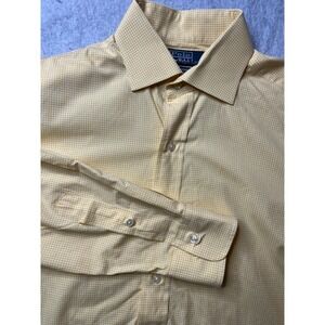 Polo Ralph Lauren Regent Classic Fit Yellow Gingham Dress Shirt Mens 15.5 32 33